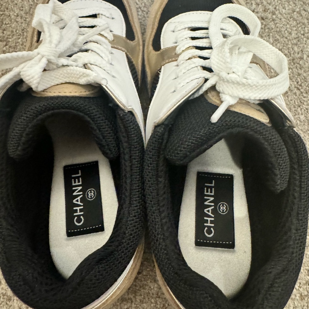 CHANEL Black and Cream Athletic Shoes - Picture 5 of 7